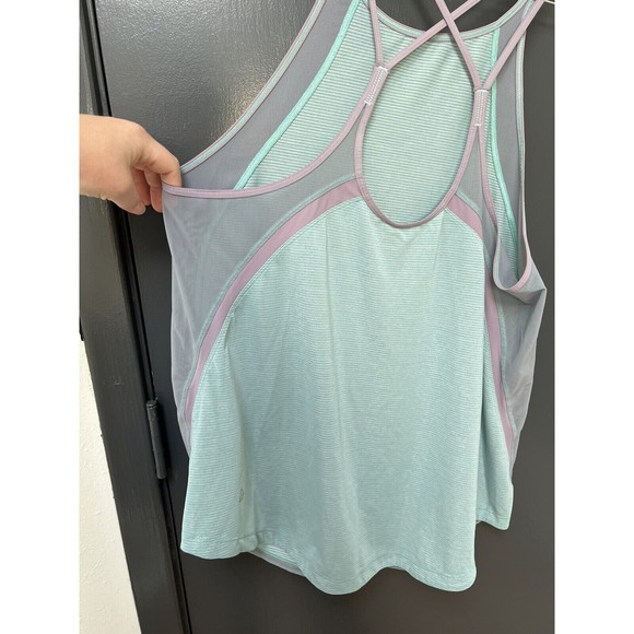 Lululemon Run Off Route teal purple Tank Top with Mesh Panels Size 8 - Picture 4 of 5